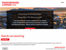 Tablet Screenshot of passivehousecanada.com